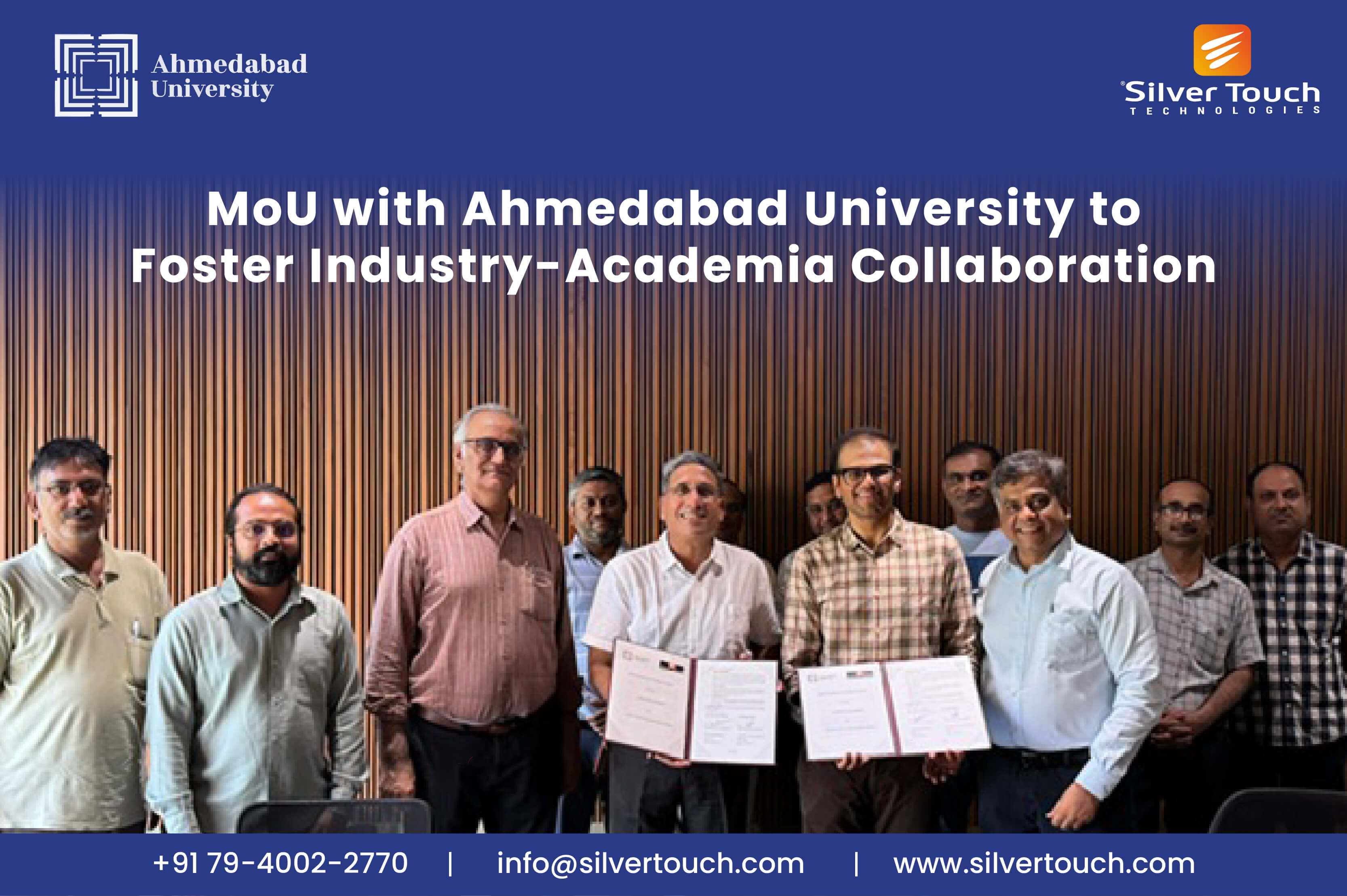 Silver Touch Technologies Ltd. Signs MoU with Ahmedabad University to Foster Industry-Academia Collaboration Silver Touch Technologies Ltd. Signs MoU with Ahmedabad University to Foster Industry-Academia Collaboration